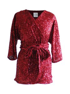 Lili Marleena - Sequin Kimono kleita ar fliteriem - RED | Stockmann