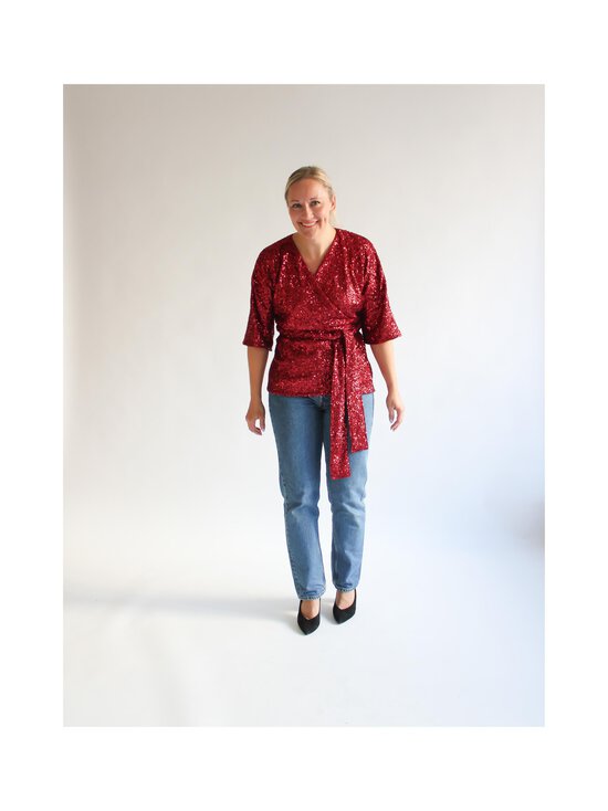 Lili Marleena - Sequin Kimono kleita ar fliteriem - RED | Stockmann - photo 2