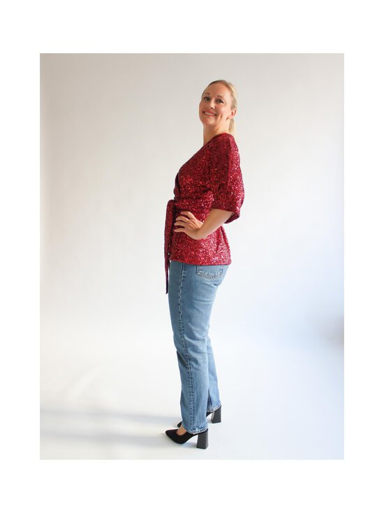 Lili Marleena - Sequin Kimono kleita ar fliteriem - RED | Stockmann - photo 3