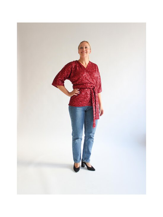 Lili Marleena - Sequin Kimono kleita ar fliteriem - RED | Stockmann - photo 4