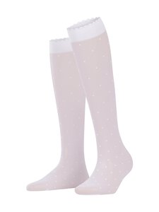 Falke - Knee-high dots 15 den socks - 2209 WHITE | Stockmann