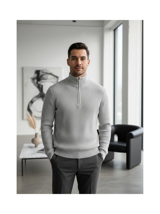 Jack & Jones - Tõmblukuga kudum JjePerfect - LIGHT GREY MELANGE | Stockmann - photo 2