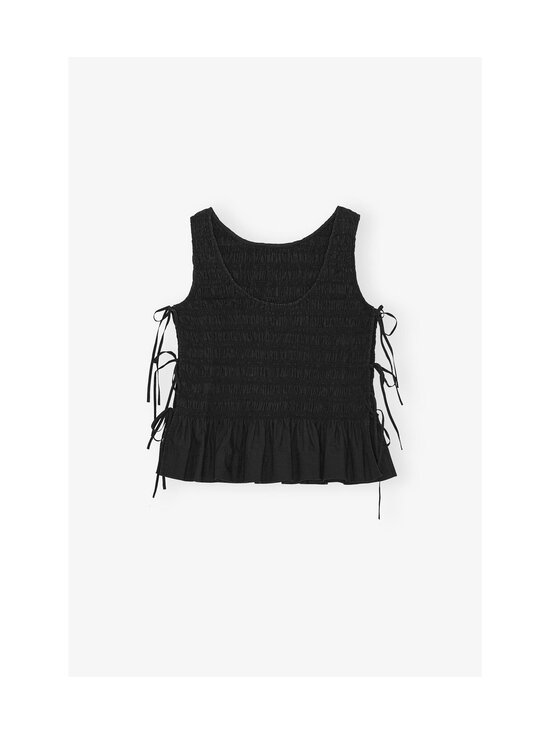 Ganni - Cotton Poplin Smock Tie -toppi - 099 BLACK - photo 2 Ganni - Cotton Poplin Smock Tie -toppi - 099 BLACK | Stockmann - photo 2