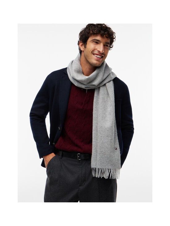Tommy Hilfiger - Flag Cashmere kašmira šalle - P7D MEDIUM GREY HEATHER | Stockmann - photo 3