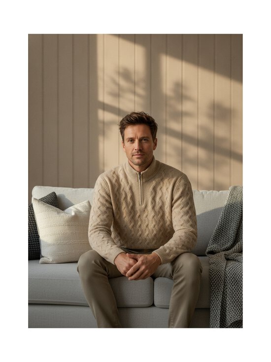 SAND Copenhagen - Ibro Half Zip vilnas džemperis - 020 CHAMPAGNE BEIGE | Stockmann - photo 2
