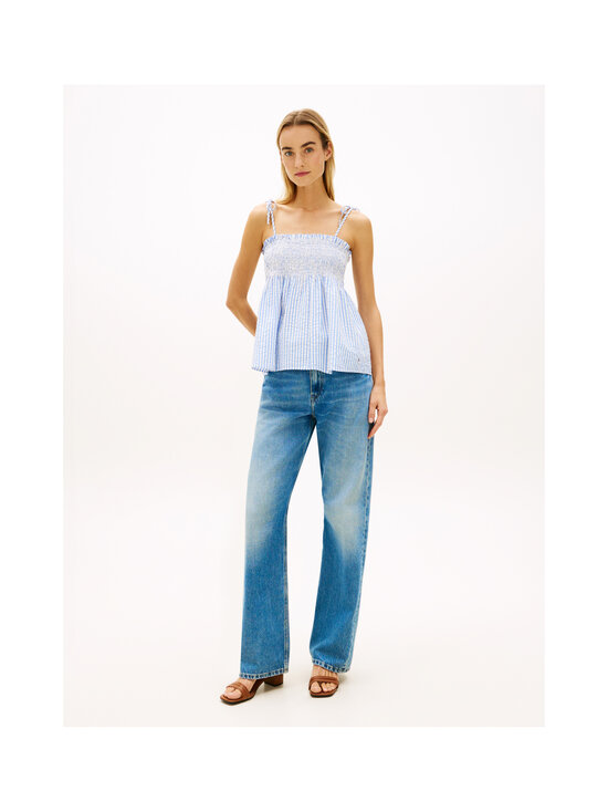 Tommy Hilfiger - Swimshop Seersucker Smocked tops - 0X9 THIN BANKER STP BLUE SPELL/WHITE | Stockmann - photo 2