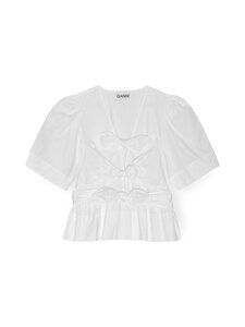 Ganni - Tie Strap -paita - 151 BRIGHT WHITE | Stockmann