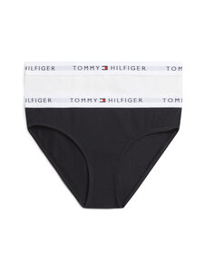 Tommy Hilfiger - Cotton Bikini -alushousut 2-pack - 0U4 WHITE / BLACK | Stockmann