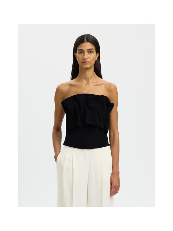 Selected - SlfVinelle Pleated Bandeau tops - BLACK | Stockmann - photo 3