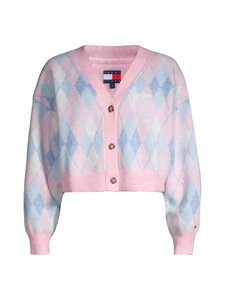Tommy Jeans - TJW Crop Argyle -neuletakki - U06 CARNIVAL PINK / MULTI | Stockmann