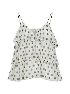 Vila - Topp ViHarley Printed Ruffle - CLOUD DANCER AOP:BLACK DOTS | Stockmann
