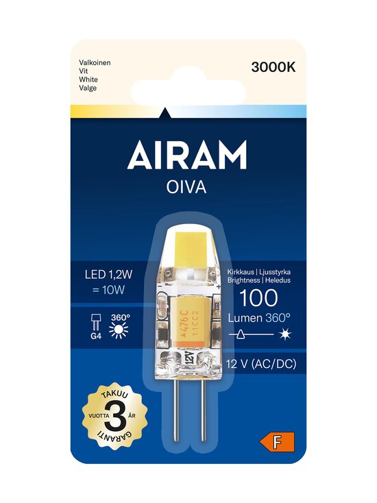 Airam - LED PO 830 100lm G4 12V -lamppu - TRANSPARENT | Stockmann - photo 2