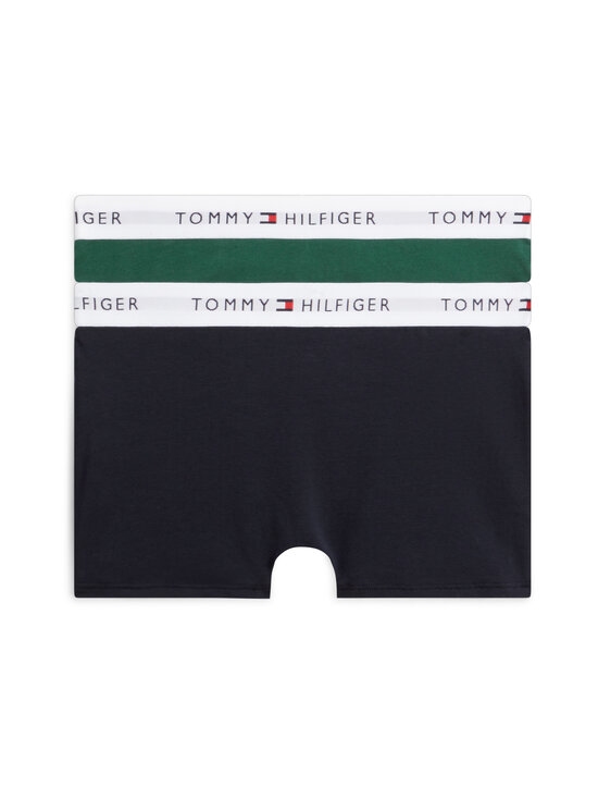 Tommy Hilfiger - Trunk Cotton -bokserit 2-pack - 0Y4 NAVY BLUE / ORNAMENTAL GREEN | Stockmann - photo 2