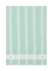 Lexington - Organic Cotton Terry -keittiöpyyhe 50 x 70 cm - GREEN/WHITE | Stockmann