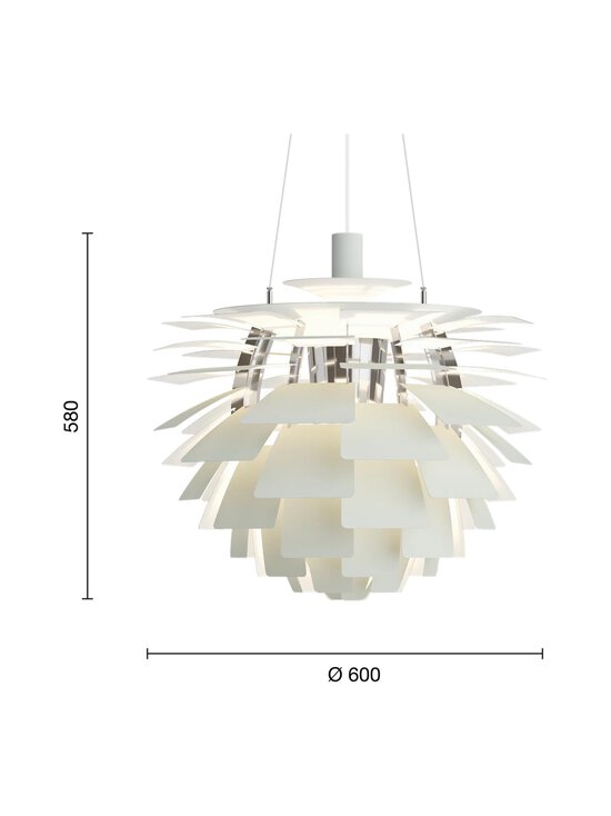 Louis Poulsen - PH Artichoke -riippuvalaisin 60 x 58 cm - DUSTY GREEN/HIGH LUSTRE CHROME PLATED | Stockmann - photo 3