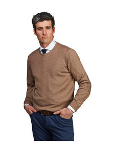 HANSEN&JACOB - Kudum Crew Neck E-Patch - DARK BEIGE 62 | Stockmann