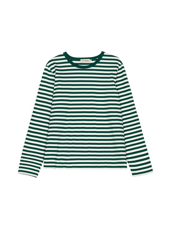 Marimekko - Tasaraita Unisex -trikoopaita - 061 DARK GREEN, OFF WHITE | Stockmann - photo 1