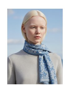 Marc O'Polo - Jakardikuvioitu huivi - 4928 MEDIUM BLUE_MULTI_01 | Stockmann