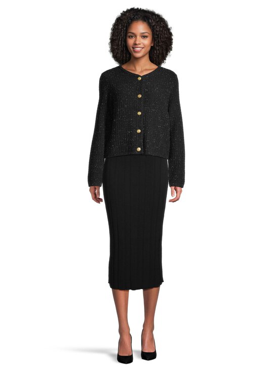 NOOM - Jasmin Cropped Structure -neuletakki - BLACK MEL MCXYO1 C100 | Stockmann - photo 2