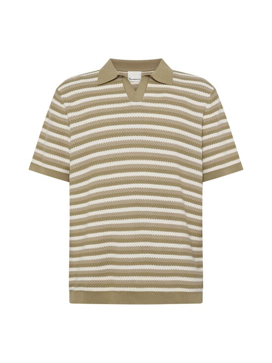 Knowledge Cotton Apparel - Organic Cotton Striped Polo t-paita - 8030 BEIGE STRIPE | Stockmann - photo 1
