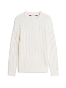 Tommy Hilfiger - Mock Cable Crew Neck -neule - Z00 IVORY PETAL | Stockmann