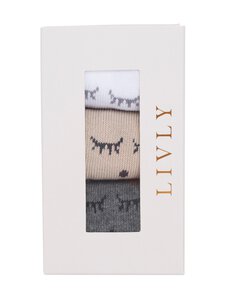 Livly - Sokid, 3 paari - A00817 WHITE/KHAKI/DK GREY | Stockmann