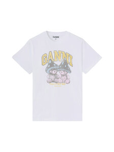 Ganni - Basic Relaxed Teddy Mushrooms t-paita - NULL BRIGHT WHITE | Stockmann