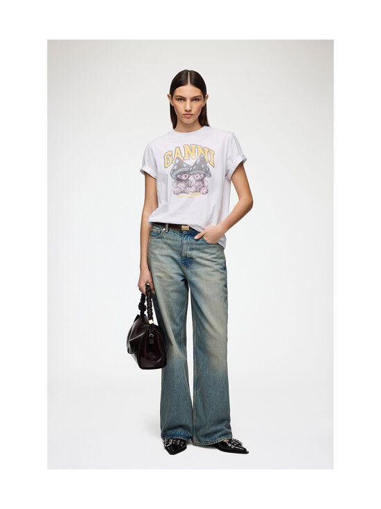 Ganni - Basic Relaxed Teddy Mushrooms t-paita - NULL BRIGHT WHITE | Stockmann - photo 2
