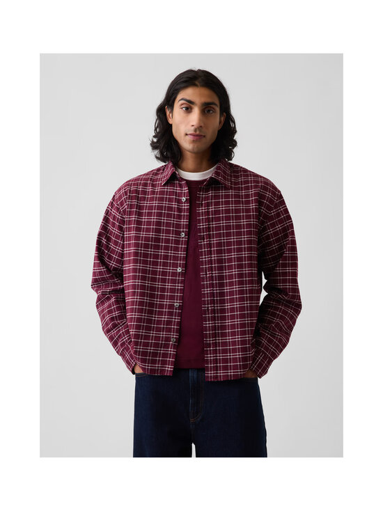GAP - Relaxed Crop Oxford -kauluspaita - BURGUNDY PLAID | Stockmann - photo 2