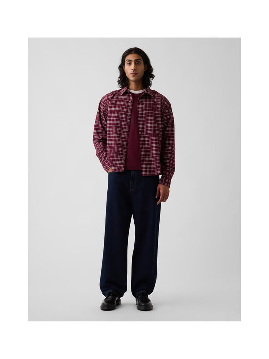 GAP - Relaxed Crop Oxford -kauluspaita - BURGUNDY PLAID | Stockmann - photo 5