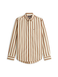 Tommy Hilfiger - Flex Bold Strip -popliinikauluspaita - 0AA HIGHLAND KHAKI / STRIPE | Stockmann