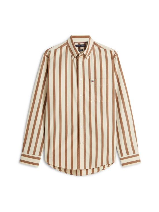 Tommy Hilfiger - Flex Bold Strip -popliinikauluspaita - 0AA HIGHLAND KHAKI / STRIPE | Stockmann - photo 1