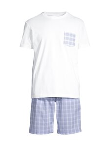 Cap Horn loungewear - Charles -pyjamapaita ja -shortsit - WHITE-LT. BLUE CHECK, WHITE SHIRT | Stockmann