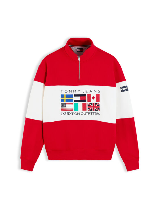 Tommy Jeans - Outdoors Zip Mock džemperis - XMA SCARLET FLARE | Stockmann - photo 1