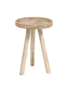 Kave Home - Glenda-sivupöytä tiikki ⌀ 35 cm - BROWN | Stockmann