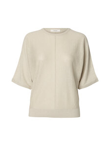 Selected - SlfJane 2/4 Bat O-Neck -pellavaneule - SANDSHELL | Stockmann