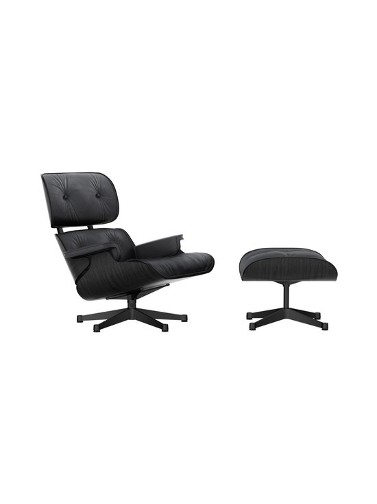 Eames Lounge Chair -nojatuoli ja rahi