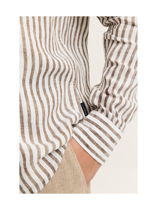 Bugatti - Casual-pellavakauluspaita - 090 BROWN | Stockmann - photo 5