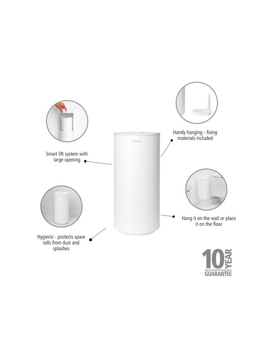 Brabantia - MindSet tualetes papīra uzglabātājs 30 cm - MINERAL FRESH WHITE | Stockmann - photo 2