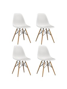 Vitra - Eames DSW RE -tuoli 4 kpl cotton white / vaalea vaahtera - WHITE | Stockmann