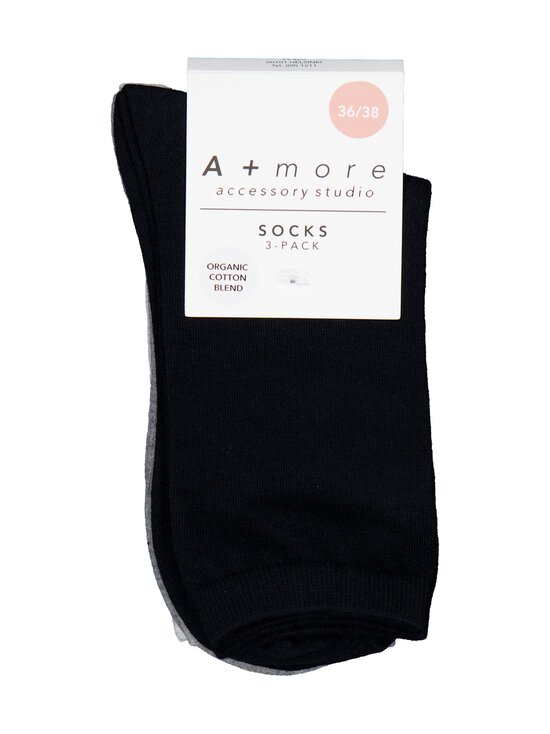 A+more - Sokid Cosy Organic Blend 3-paari - BLACK/GREY COMB. | Stockmann - photo 3