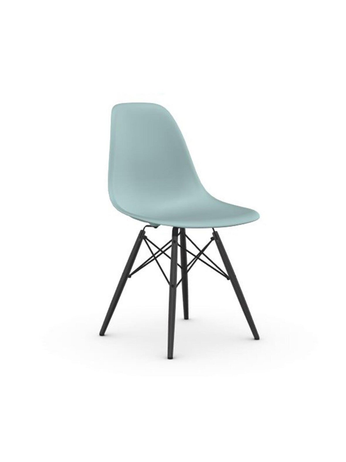 Eames dsw re -tuoli ice grey/musta vaahtera