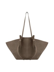YUZEFI - Large Mochi Suede -nahkalaukku - TAUPE | Stockmann