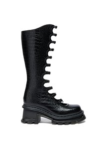 Dr. Martens - Kiki Dm x Mj Analine Croc Emboss -nahkasaappaat - BLACK | Stockmann
