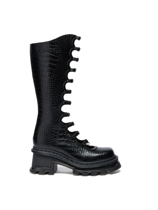 Dr. Martens - Kiki Dm x Mj Analine Croc Emboss -nahkasaappaat - BLACK | Stockmann - photo 1