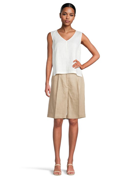 ESSENTIALS by Stockmann - Anne Bermuda -pellavashortsit - BEIGE | Stockmann - photo 3