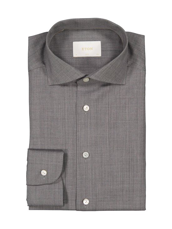 Eton - Long Sleeve Slim Fit -merinokauluspaita - 16 DARK GREY | Stockmann - photo 1