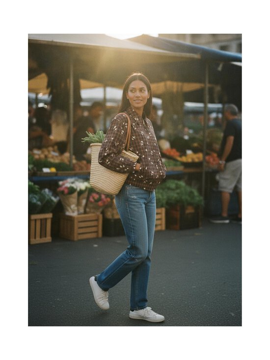 Ganni - Check Flower Bomber -takki - ZX8 CAPPUCCINO | Stockmann - photo 5
