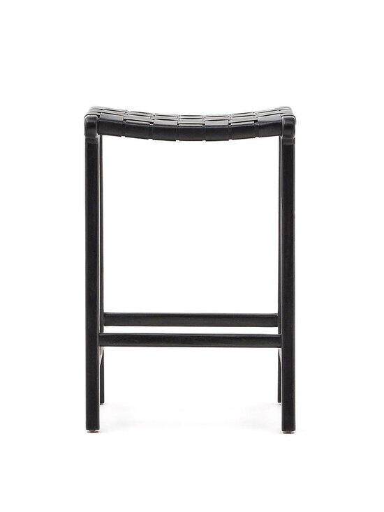 Kave Home - Calixta-baarijakkara musta nahka K 67 cm - BLACK | Stockmann - photo 3
