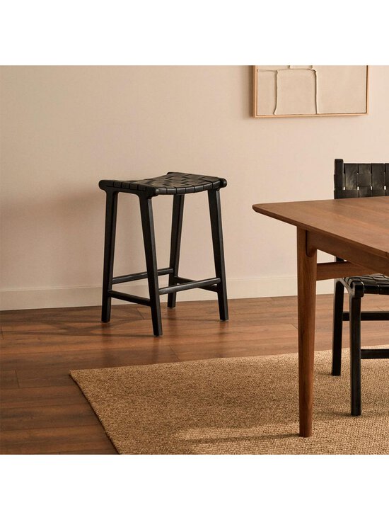 Kave Home - Calixta-baarijakkara musta nahka K 67 cm - BLACK | Stockmann - photo 7